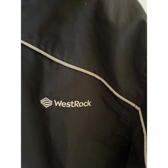 Land's End Men's Squall WindbreakerJacket Black Company LOGO L 42-44 READ - Picture 2 of 8